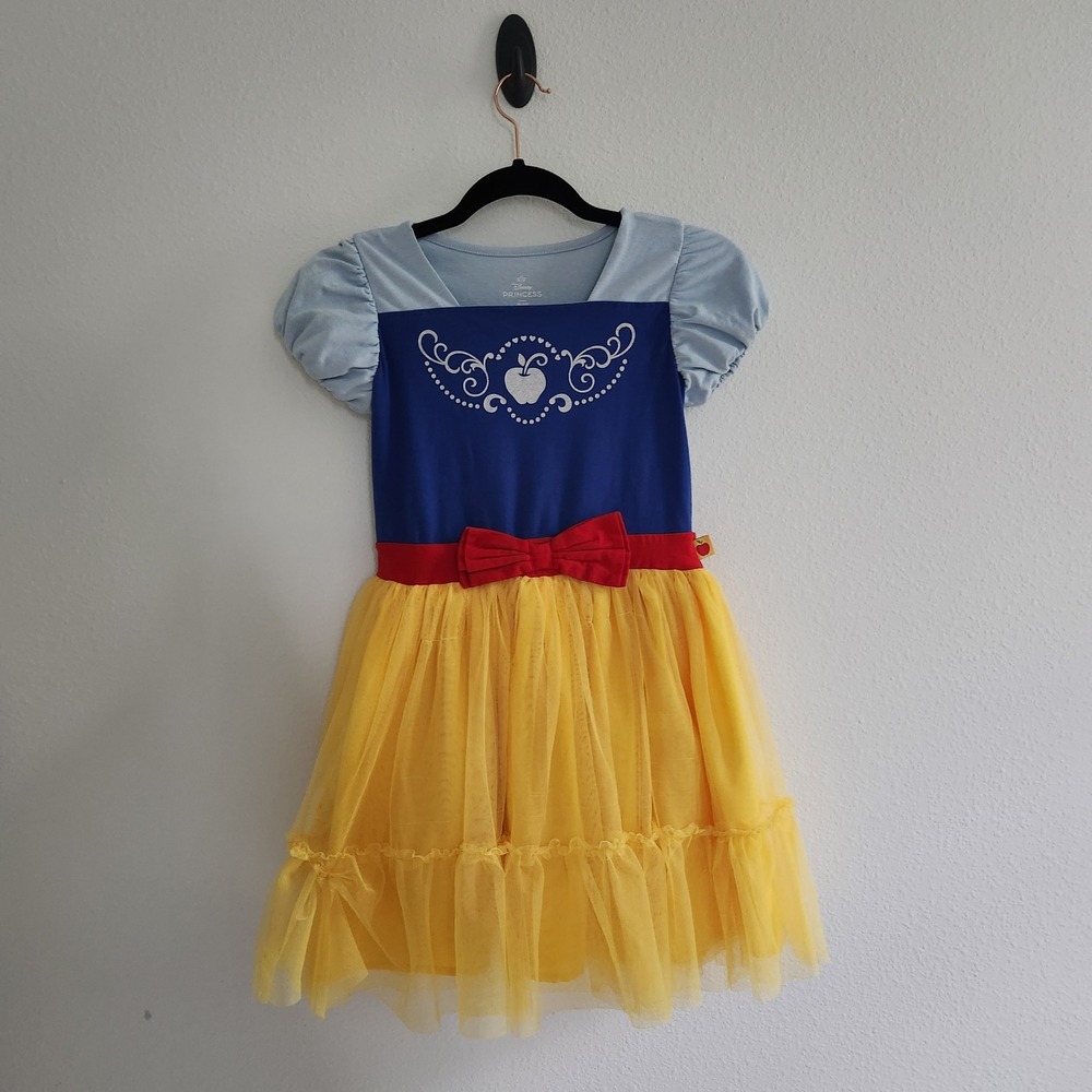 Disney Princess Snow White Dress Girls Medium 7/8 Blue Yellow Tulle